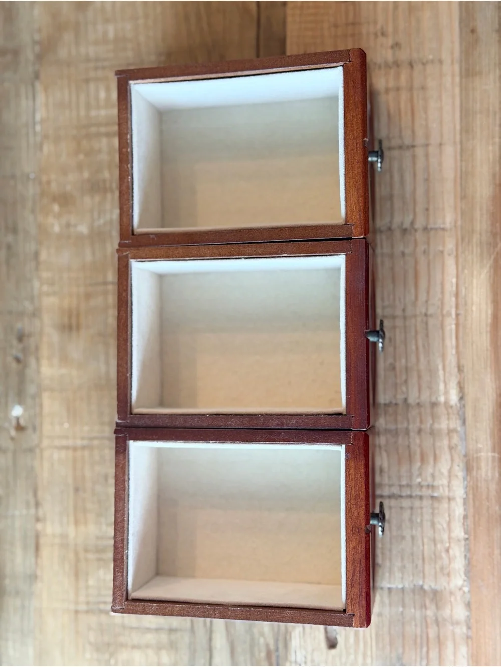 Vintage Wooden 3 Drawer Jewelry Box. Classic | Heritage | Heirloom | Keepsake